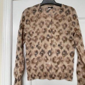 J. Crew Bronzed Leopard Cardigan Small